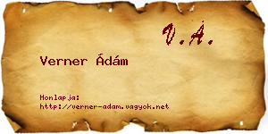 Verner Ádám névjegykártya